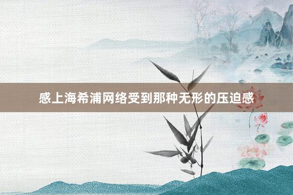 感上海希浦网络受到那种无形的压迫感
